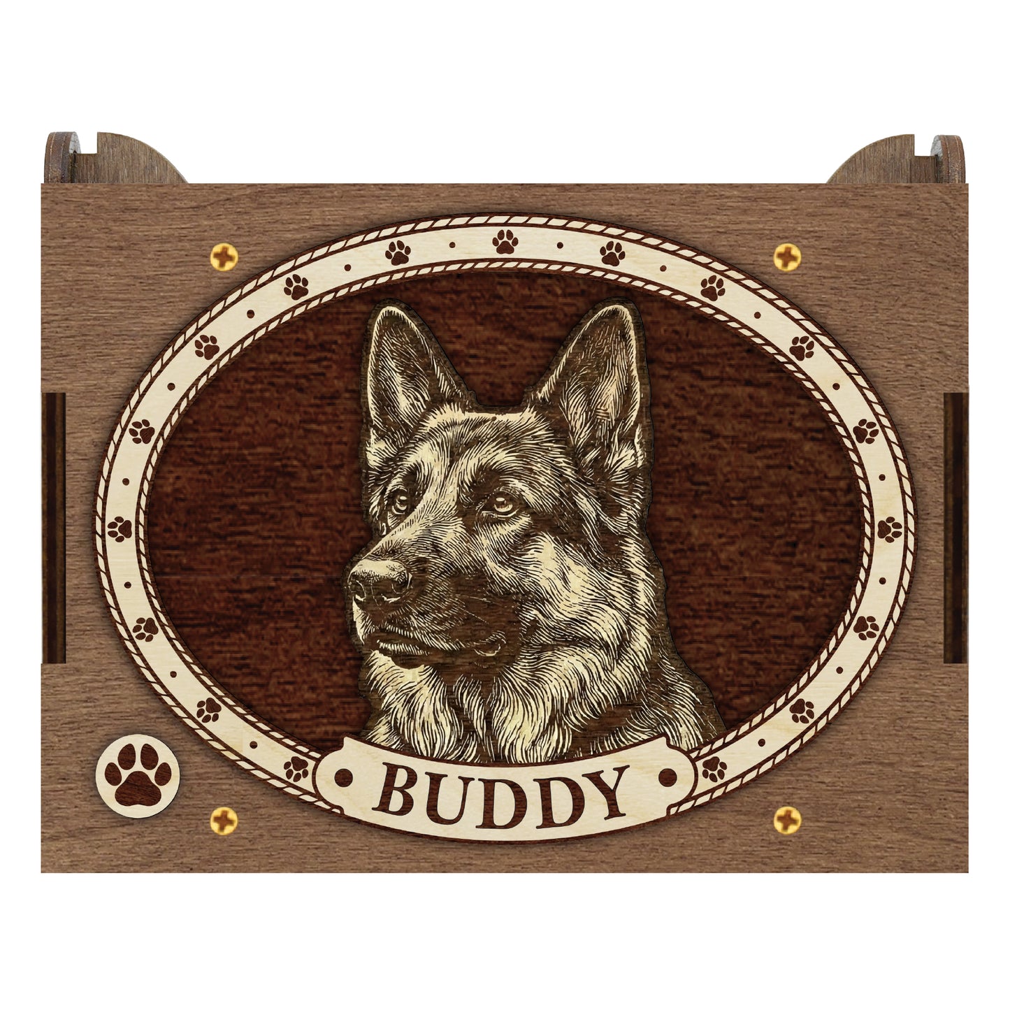 German Shepherd Dog Custom Memorial Music Box, Urn
