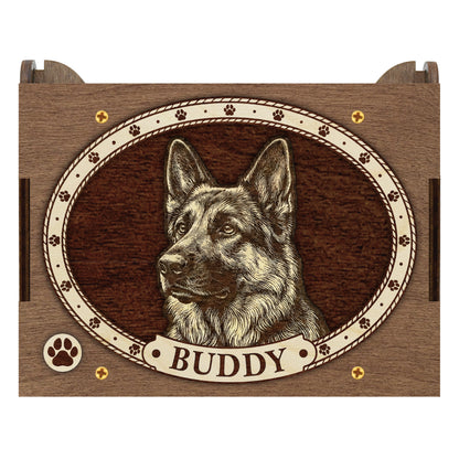 German Shepherd Dog Custom Memorial Music Box, Urn
