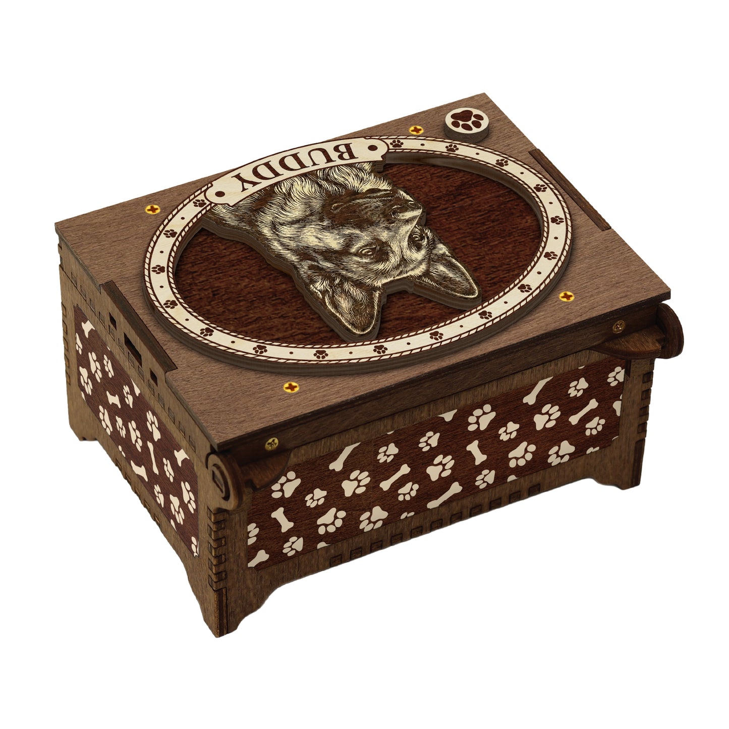 German Shepherd Dog Custom Memorial Music Box, Urn