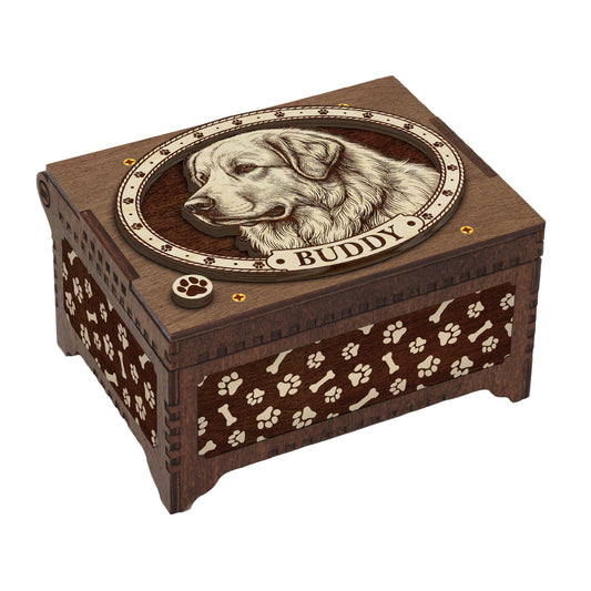 Great Pyrenees Dog Custom Memorial Music Box, Urn