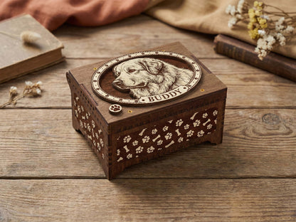 Great Pyrenees Dog Custom Memorial Music Box, Urn
