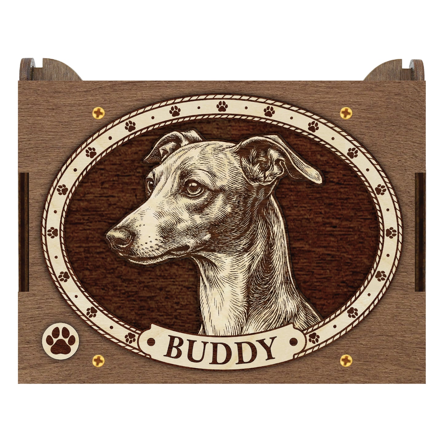 Greyhound Dog Custom Memorial Music Box, Urn