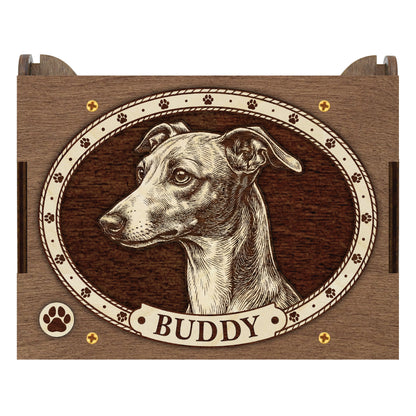 Greyhound Dog Custom Memorial Music Box, Urn