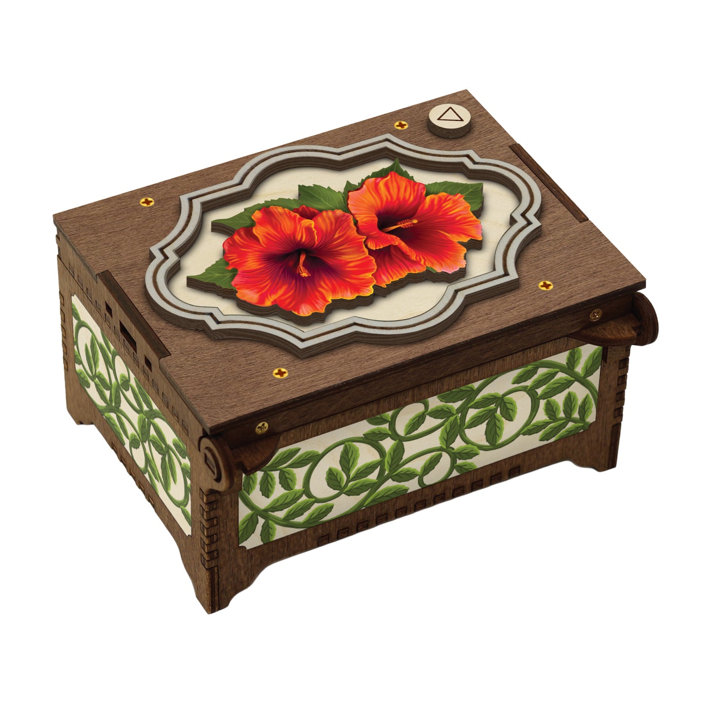 Colorful Hibiscus Music Box