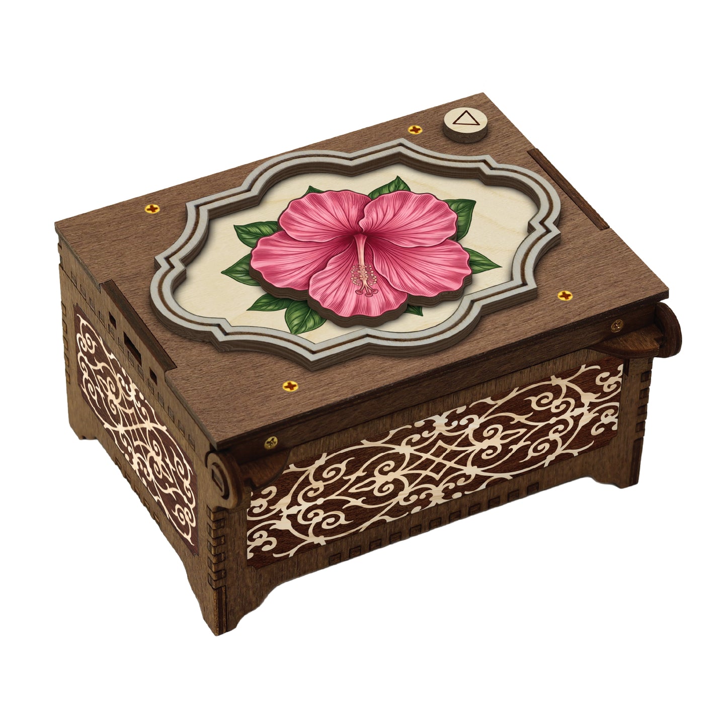 Colorful Hibiscus Music Box