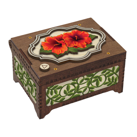 Colorful Hibiscus Music Box