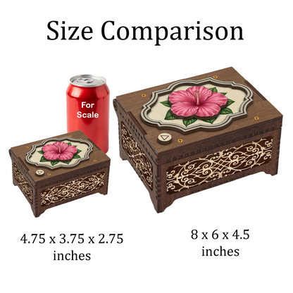 Colorful Hibiscus Music Box