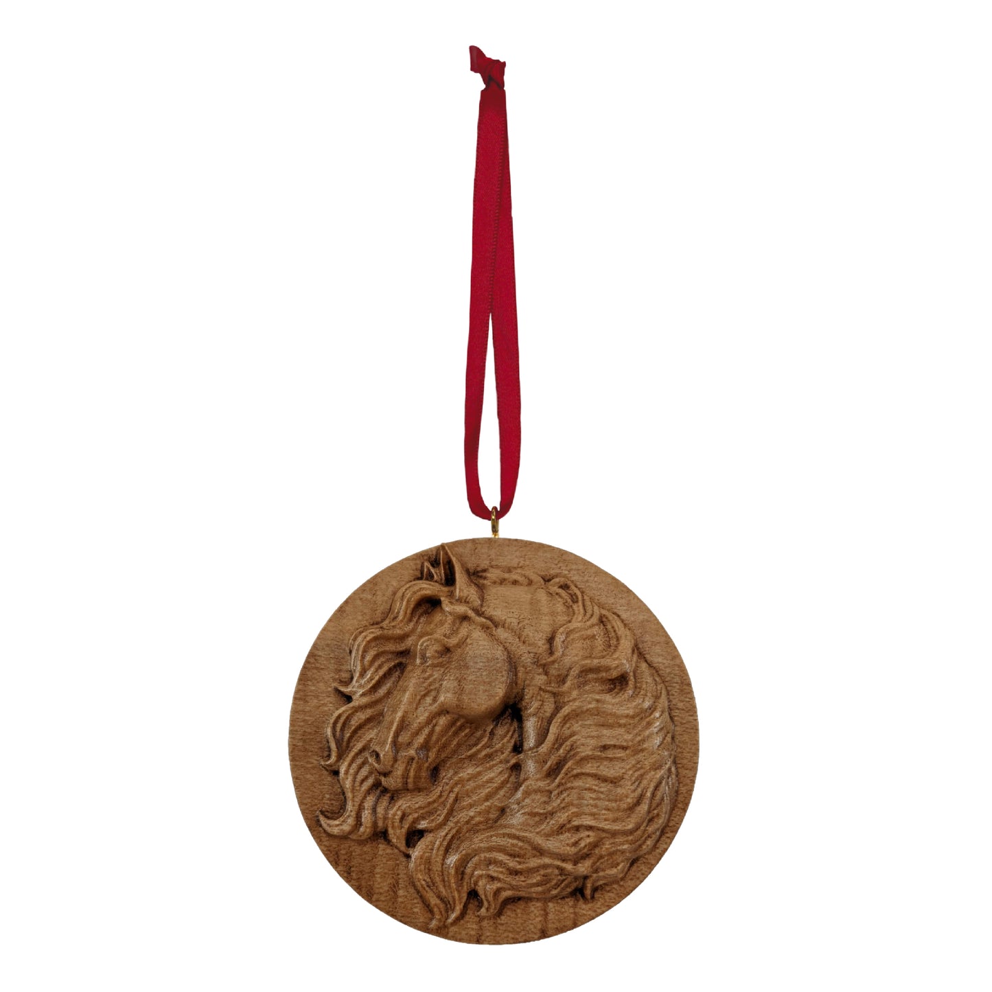 Horse Carved Wood Ornament