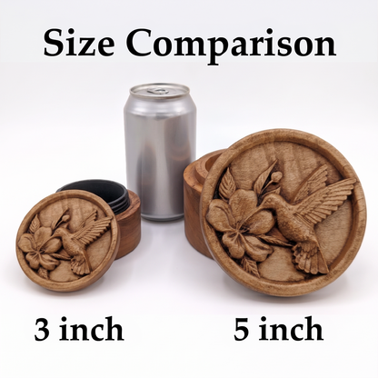 Hummingbird Carved Box