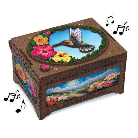 Colorful Hummingbird Music Box