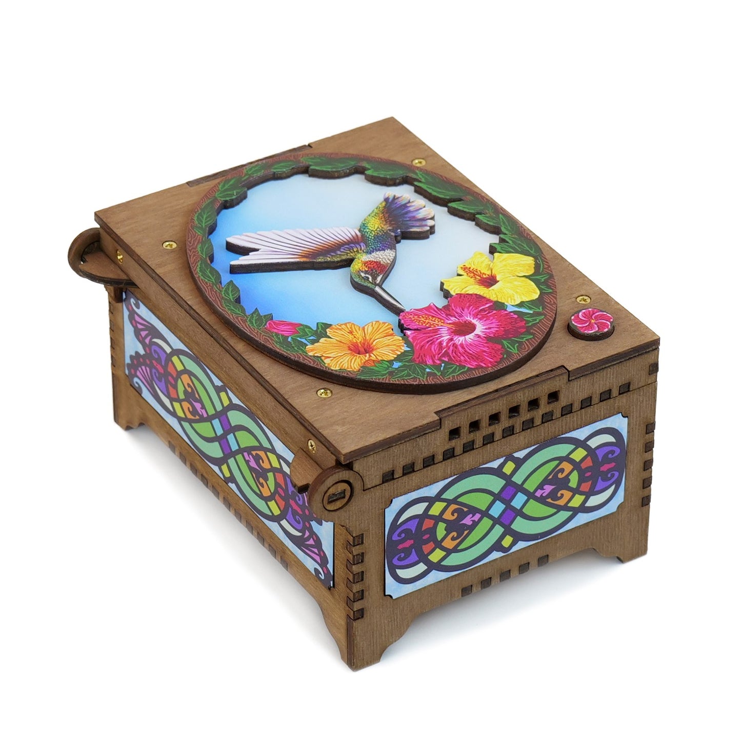 Colorful Hummingbird Music Box