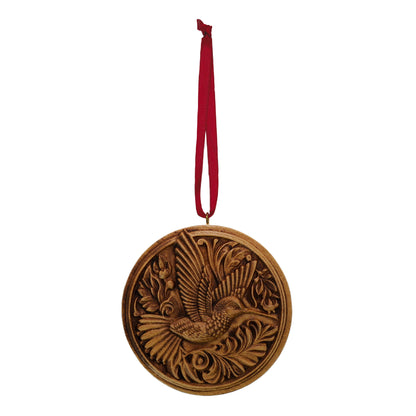 Hummingbird Carved Wood Ornament