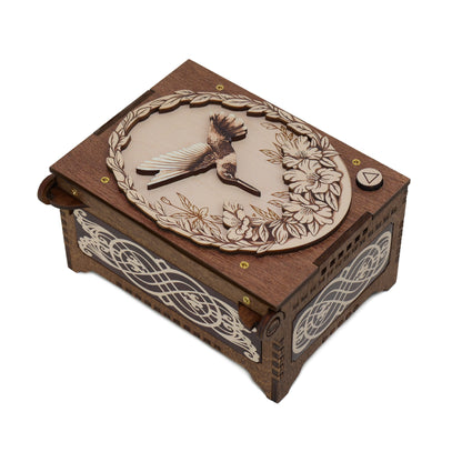 Engraved Hummingbird Music Box