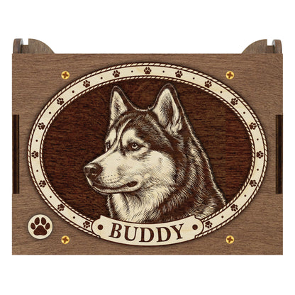 Husky Dog Custom Memorial Music Box, Urn