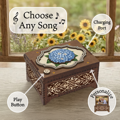 Colorful Hydrangea Music Box