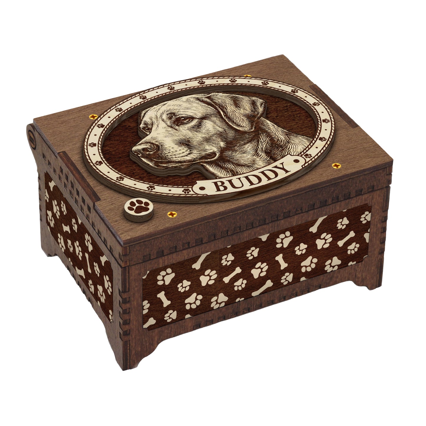 Labrador Dog Custom Memorial Music Box, Urn