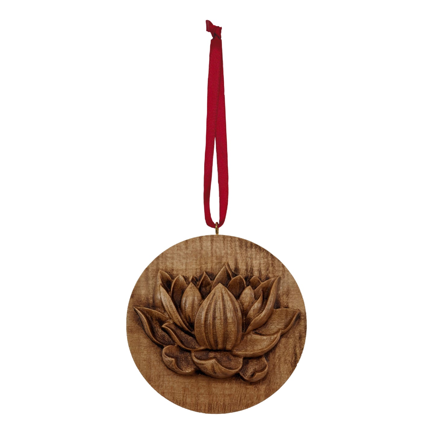Lotus Carved Wood Ornament