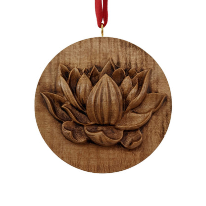 Lotus Carved Wood Ornament