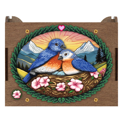 Colorful Lovebirds Music Box