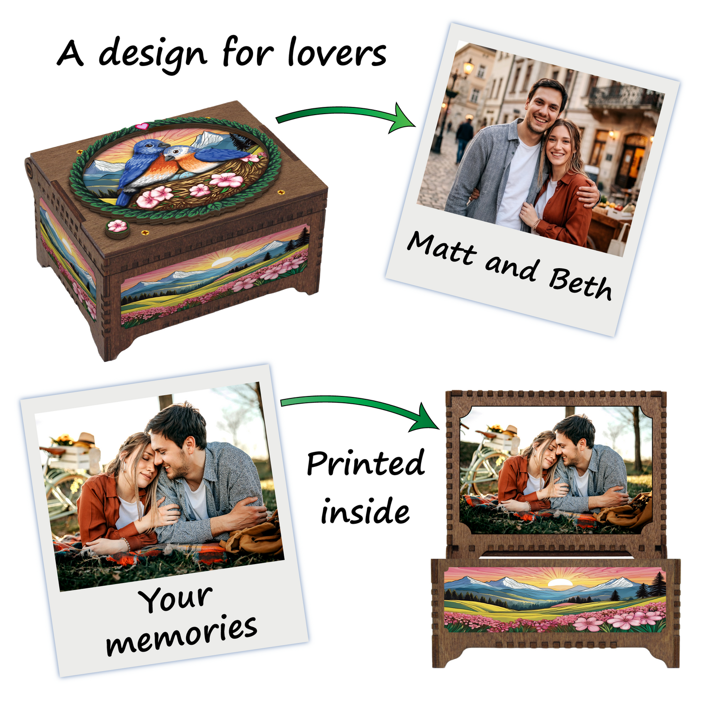 Colorful Lovebirds MP3 Music Box