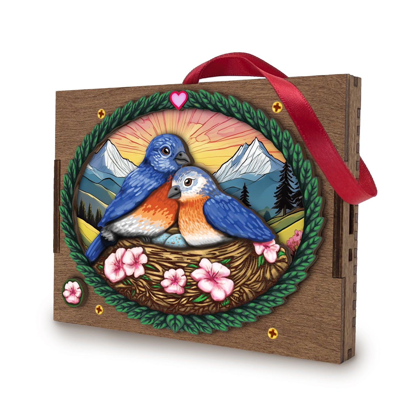 Colorful Lovebirds Ornament