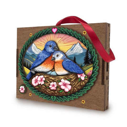 Colorful Lovebirds Ornament