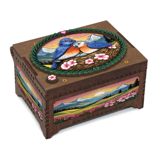 Colorful Lovebirds MP3 Music Box