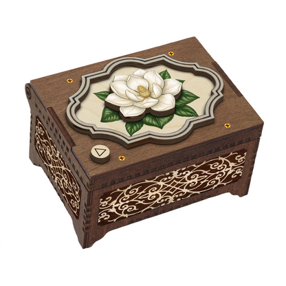 Colorful Magnolia Music Box