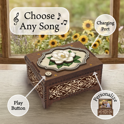 Colorful Magnolia Music Box
