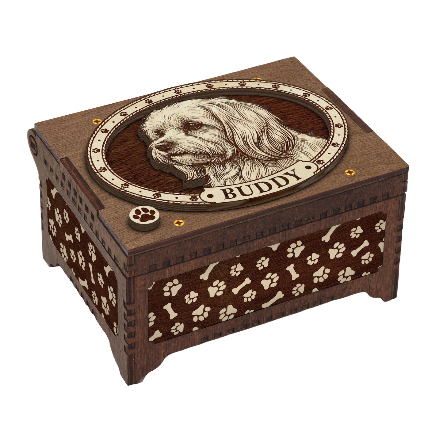 Maltese Dog Custom Memorial Music Box, Urn