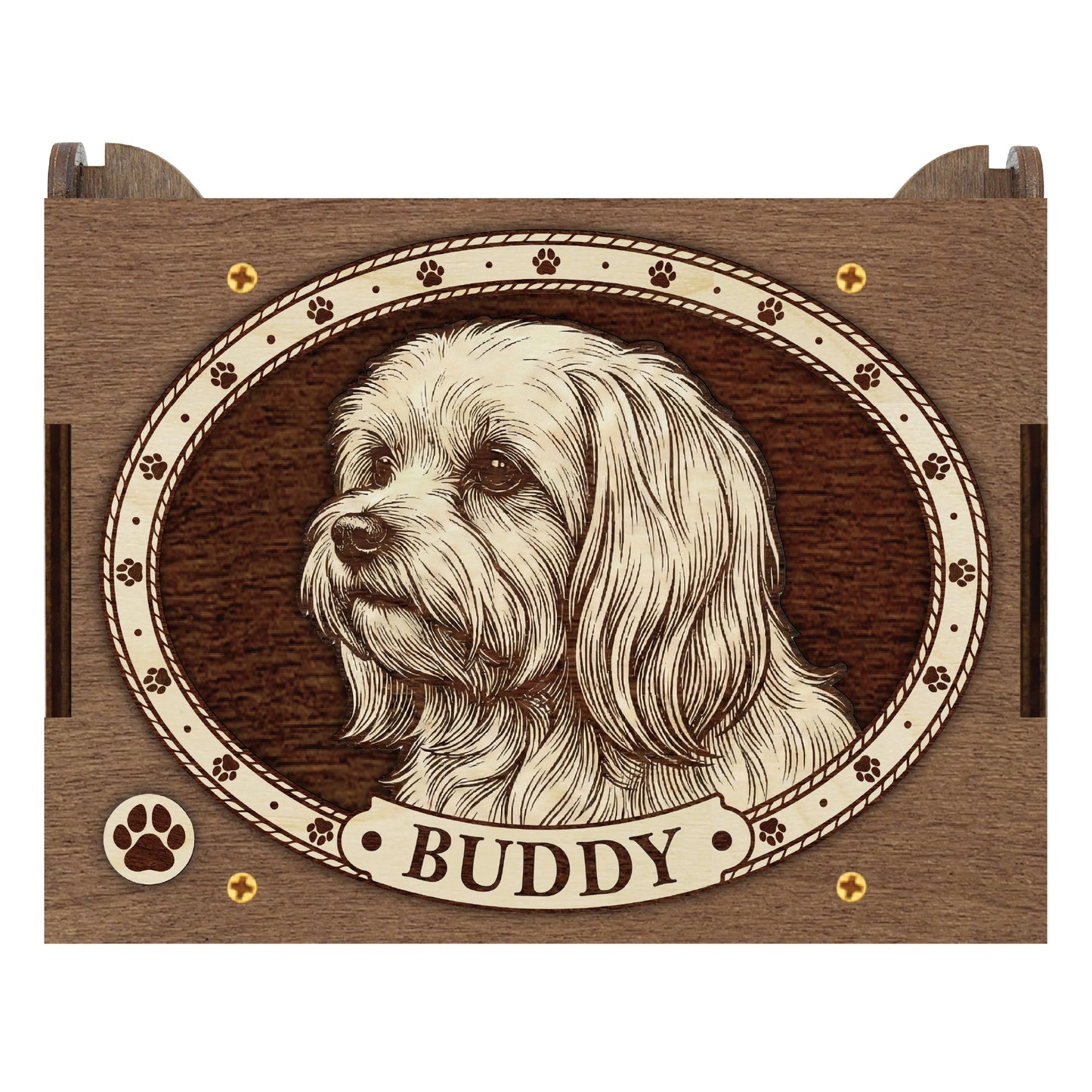 Maltese Dog Custom Memorial Music Box, Urn