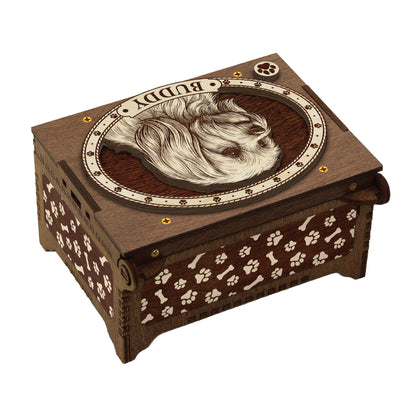 Maltese Dog Custom Memorial Music Box, Urn