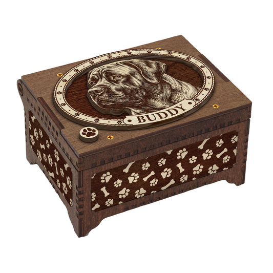 Mastiff Dog Custom Memorial Music Box, Urn