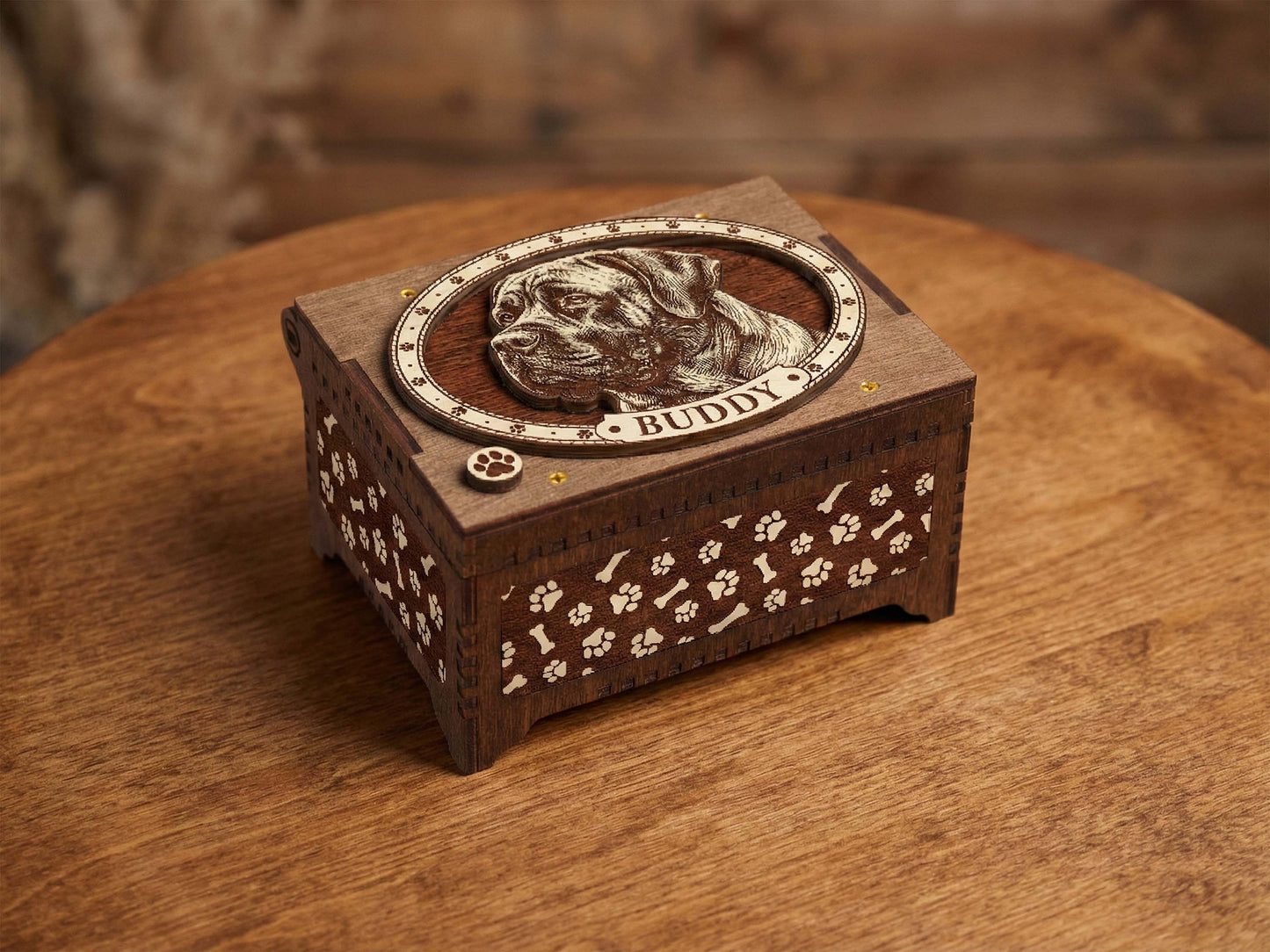 Mastiff Dog Custom Memorial Music Box, Urn