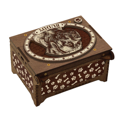 Mastiff Dog Custom Memorial Music Box, Urn