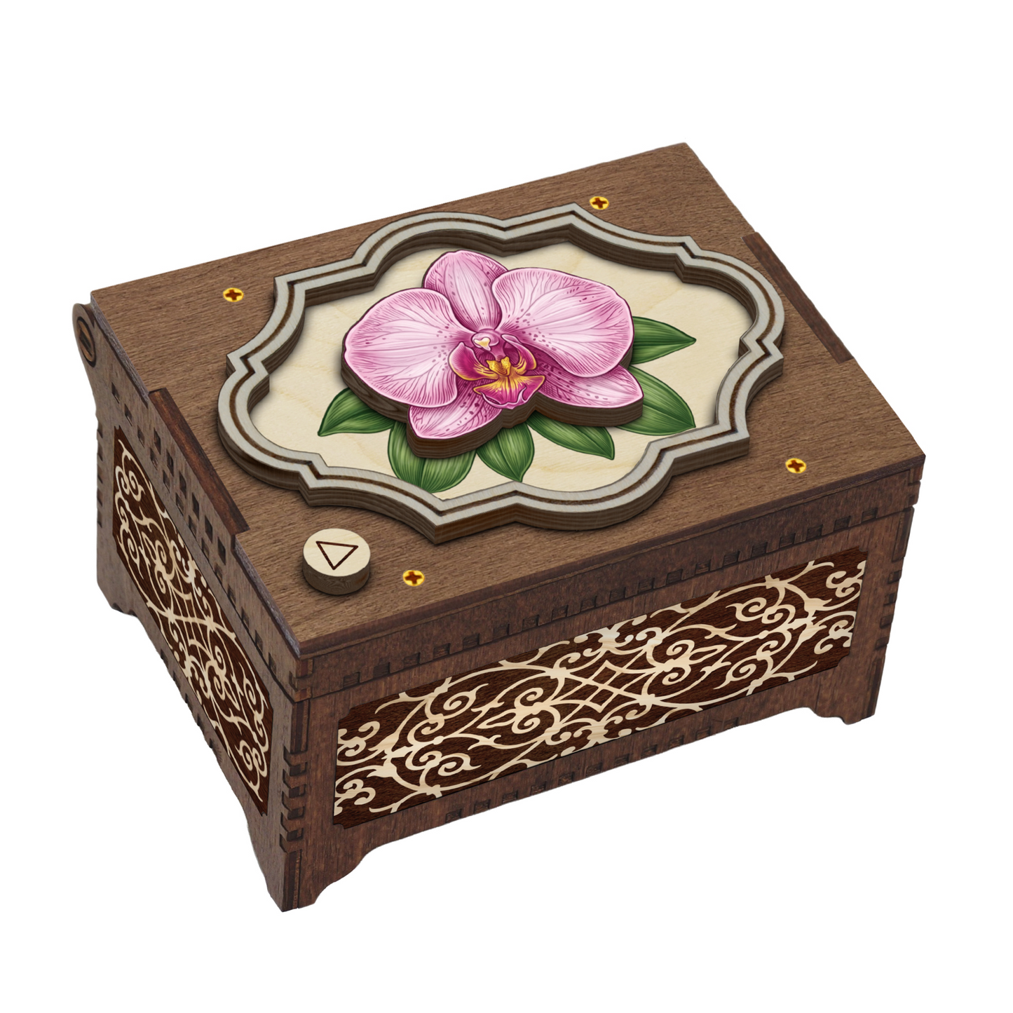 Colorful Orchid Music Box