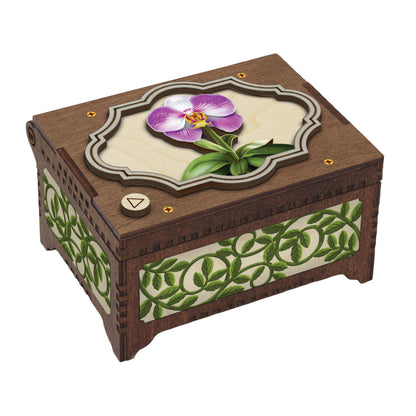 Colorful Orchid Music Box
