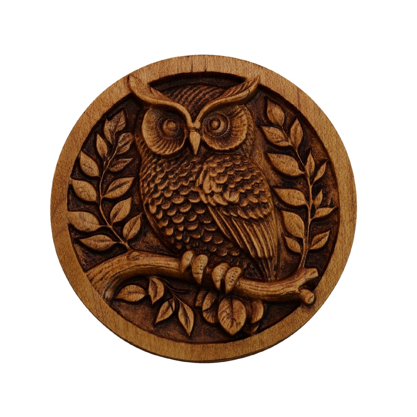 Owl Carved Wood Box