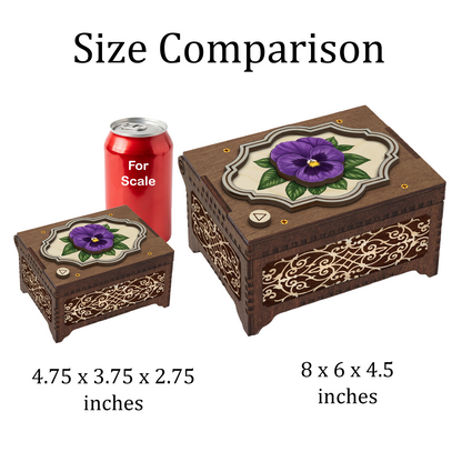 Colorful Pansy Music Box