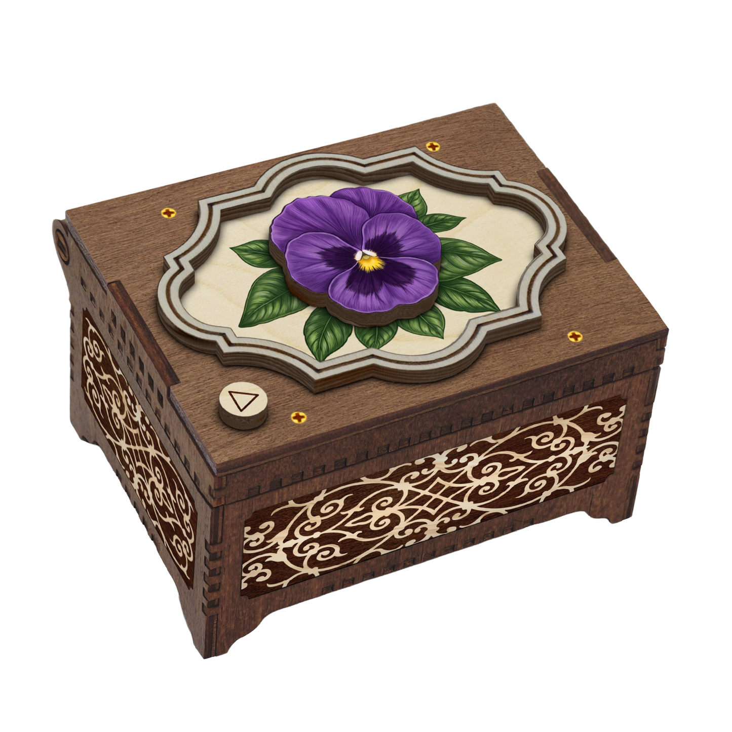 Colorful Pansy Music Box