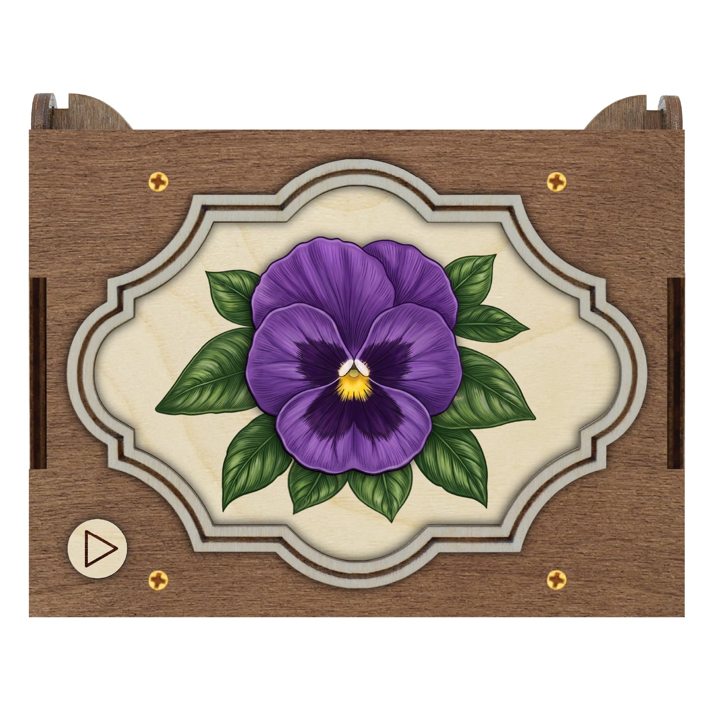 Colorful Pansy Music Box
