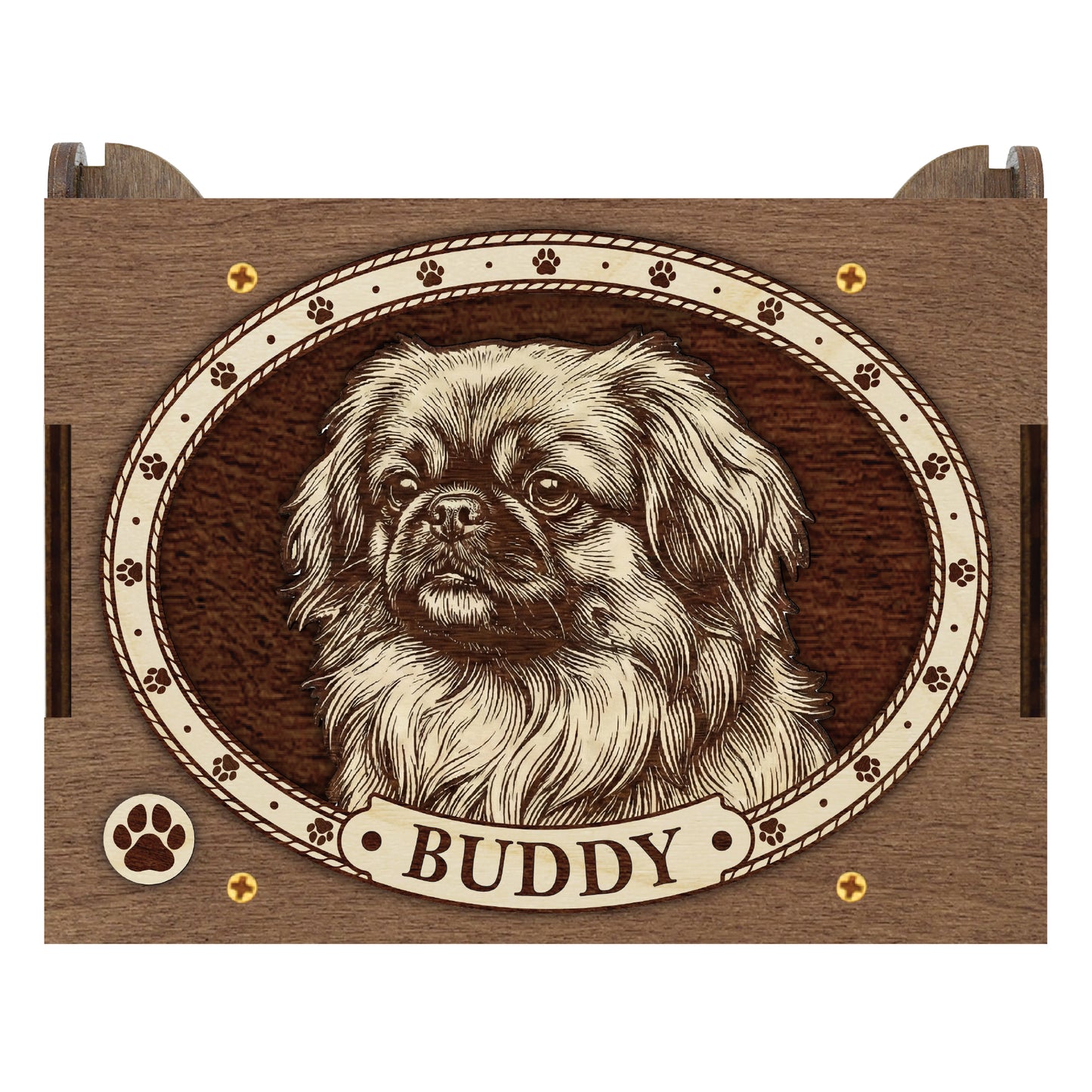 Pekingese Dog Custom Memorial Music Box, Urn