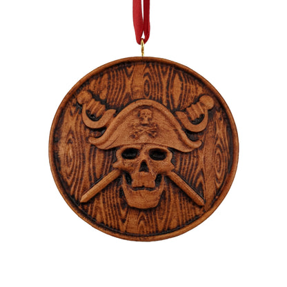 Pirate Carved Wood Ornament