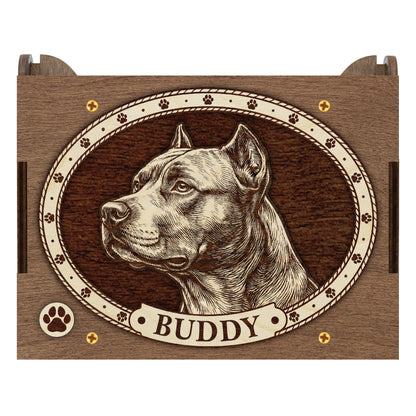 Pit Bull Dog Custom Memorial Music Box, Urn