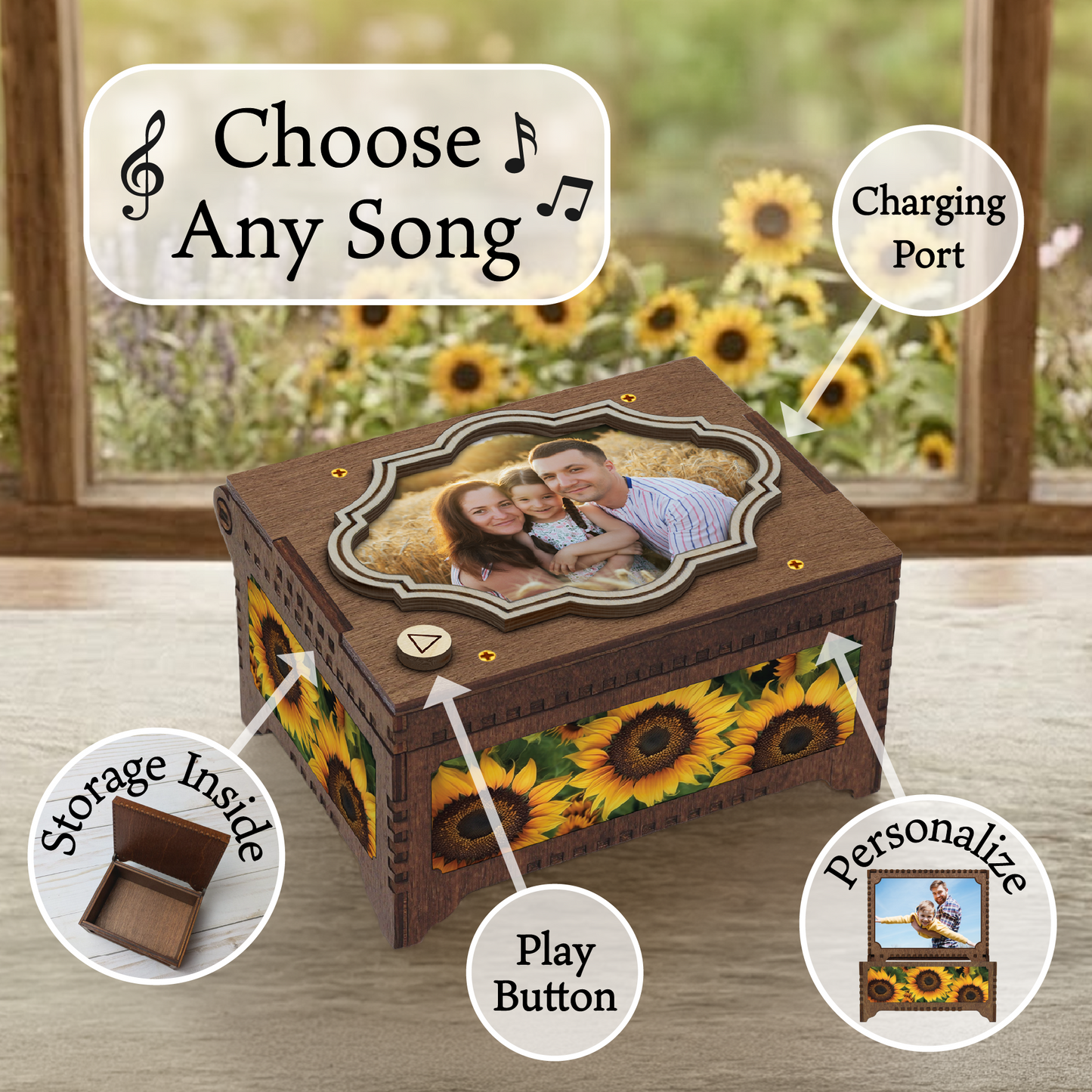 Custom Photo and Text MP3 Music Box