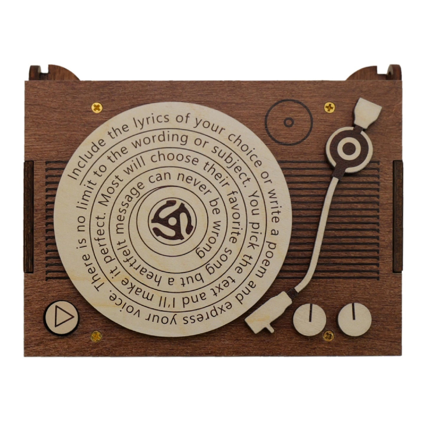 Wood Record Player Music Box