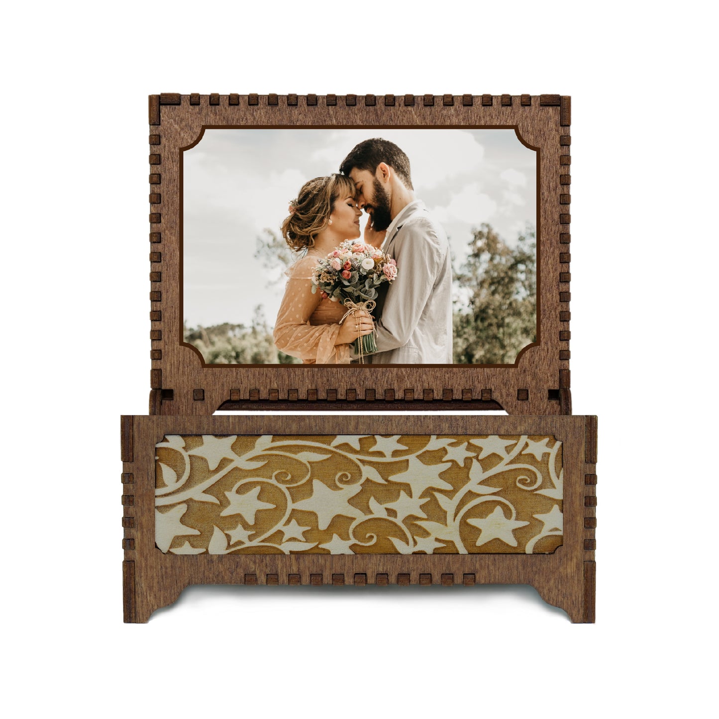 Engraved Mother and Baby Owl Music Box