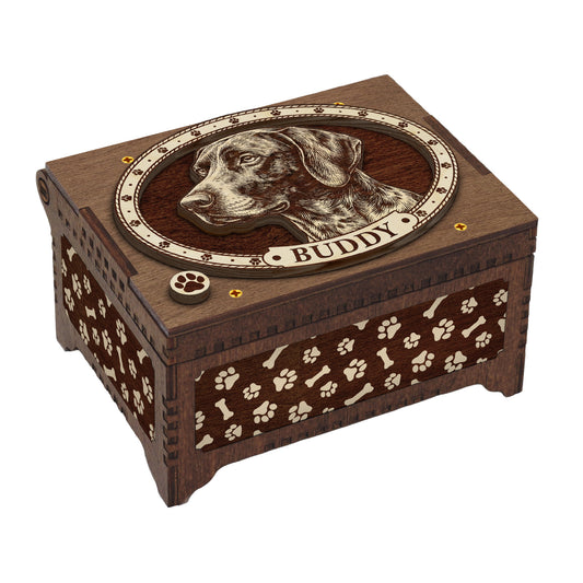 Pointer Dog Custom Memorial Music Box, Urn