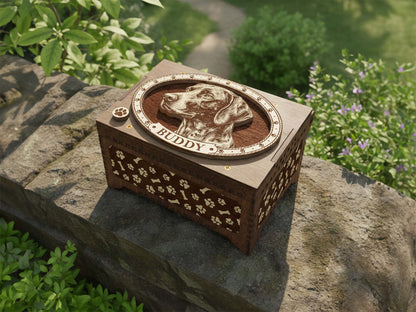 Pointer Dog Custom Memorial Music Box, Urn