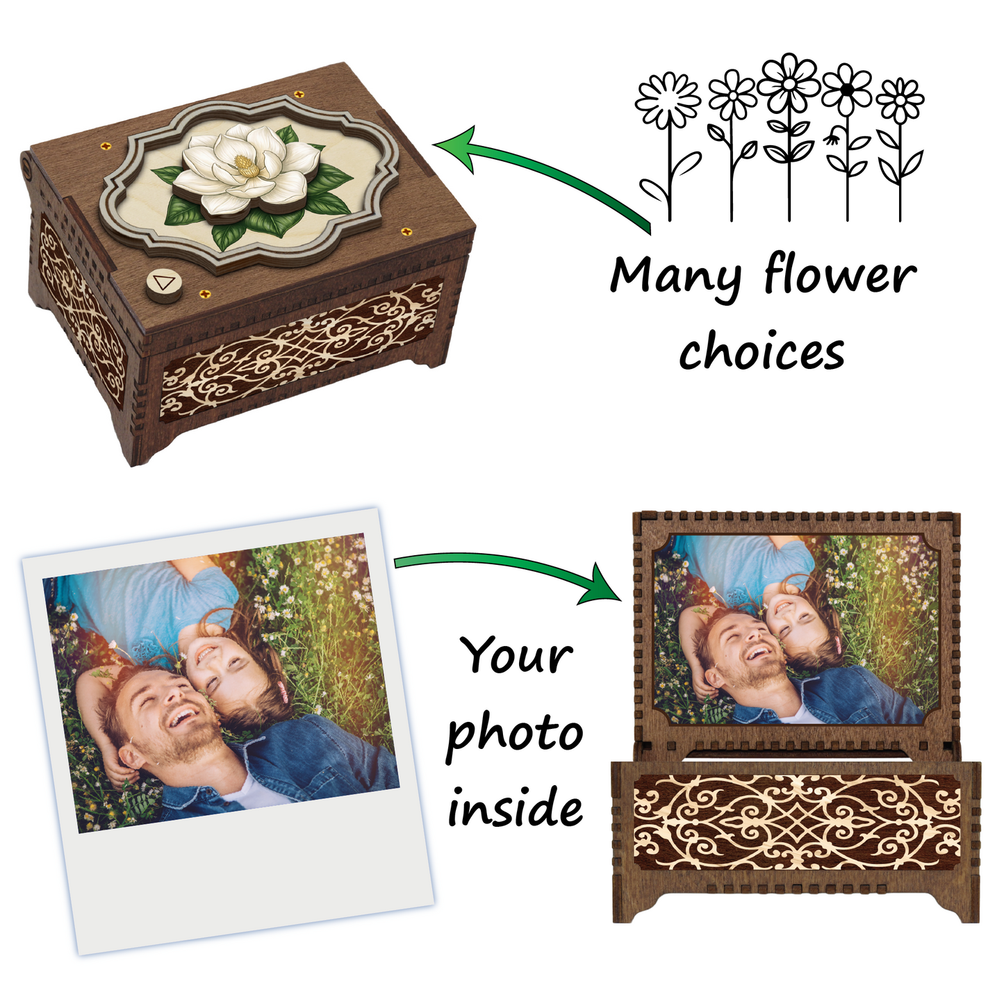 Colorful Flower Choice Music Box
